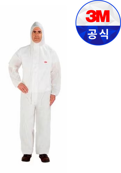 3M 안전 보호복 4515 일체형 화이트 L 1박스(20개입) 원피스 방사선 분진 작업복 안전복 방진복, 1박스