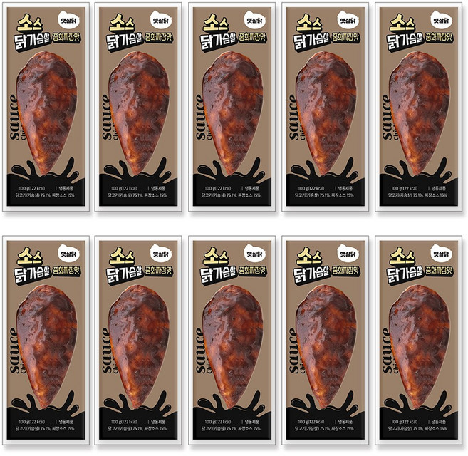 햇살닭 소스 닭가슴살 중화짜장맛 (100g), 100g, 10개