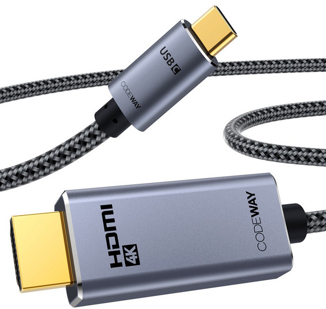 코드웨이 4K60Hz USB C타입 to HDMI 미러링케이블, 1개, 1m