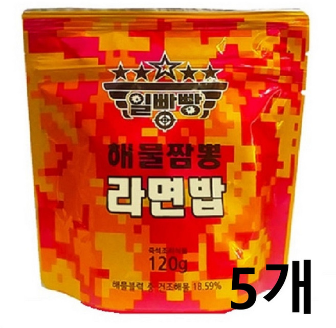 일빵빵 해물짬뽕 라면밥(5개) 뜨거운 물만 부으면 OK~, 600g, 1세트