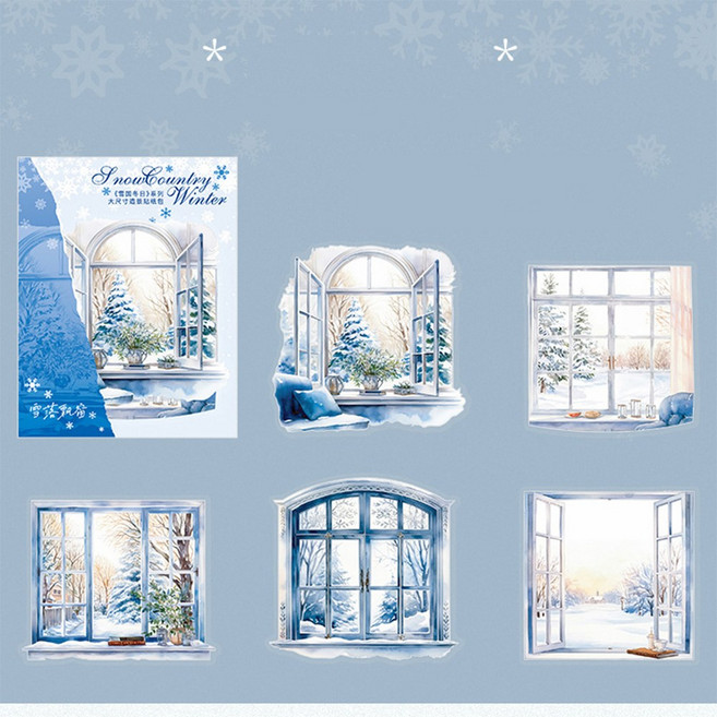 겨울 느낌 감성 도무송 다꾸 PET 스티커 탑꾸 데코 다이어리꾸미기, 1개, 01:하얀아침