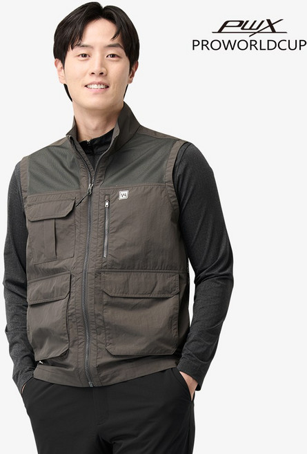 PWX Q225-6121-1ZK 남성 수납형 메쉬 베스트