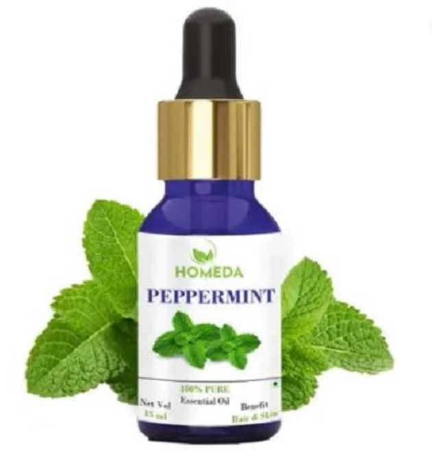 Homeda Peppermint Essential Oil for Hair Growth Skin Headache Cold Diffuser Massage (15 ml), 1개, 15ml - 쿠팡