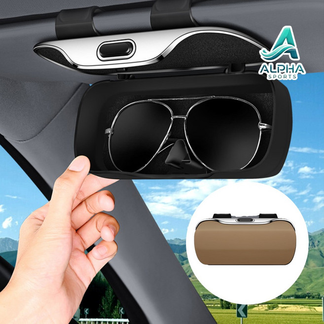 알파 차량용선글라스 썬바이저 보관거치대, 1개, 베이지