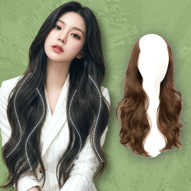 바이솜 고데기한듯 CS컬 자연스러운 레이어드 붙임머리 60cm, 1개, 라이트브라운