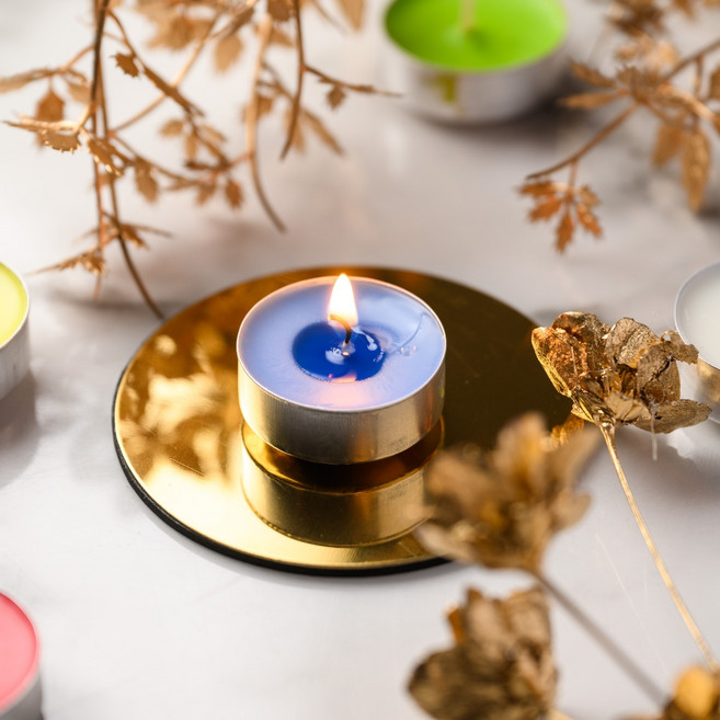 法寶 FRAVO 魔法蠟燭 大豆蠟燭 淨化蠟燭 酥油蠟燭 能量蠟燭 許願蠟燭 招財蠟燭 水晶消磁, 1個, 藍色蠟燭1入
