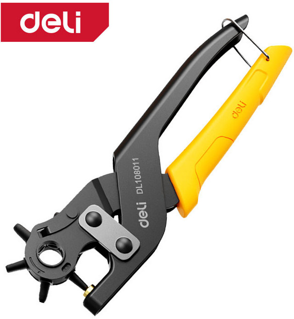 가죽 펀치 펀칭기 벨트 구멍 허리띠 시계줄 가방 타공 (DL108011), 1개, 블랙&옐로우