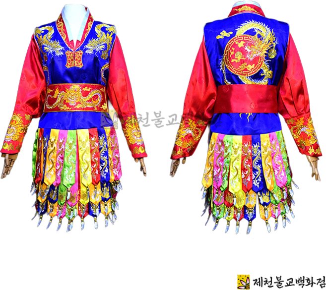 [F]화조단(신용)금수작두복-남색홍색, 1개, 단품
