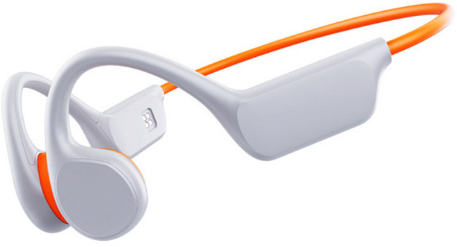 골전도블루투스 뼈전도 무선 이어폰 POLVCDG 헤드셋 IPX8 32GB Bluetooth 5.3 헤드셋마이크 포함 방수 수영 신규, 3) White Orange