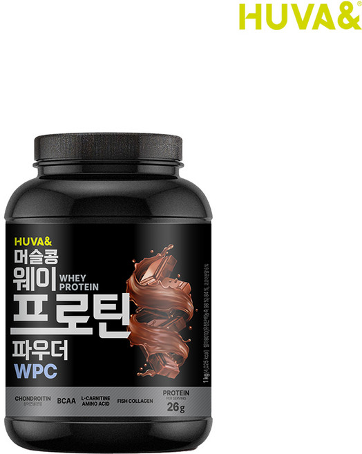 휴바앤 머슬콩 프로틴 WPC 98% 단백질보충제 헬스보충파우더 쵸코맛 1kg, 1개
