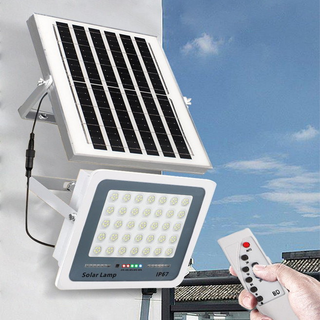 투데이리빙 LED 태양광 야외 벽등 무선 감지 센서등 방수 실외등 자동 실내등 배터리 잔량 표시 야간등 리모컨 포함 조명등, 화이트