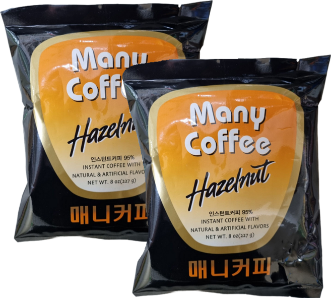 (무료배송) 매니 헤이즐넛 커피 227g X 2봉지, 1개입, 2개