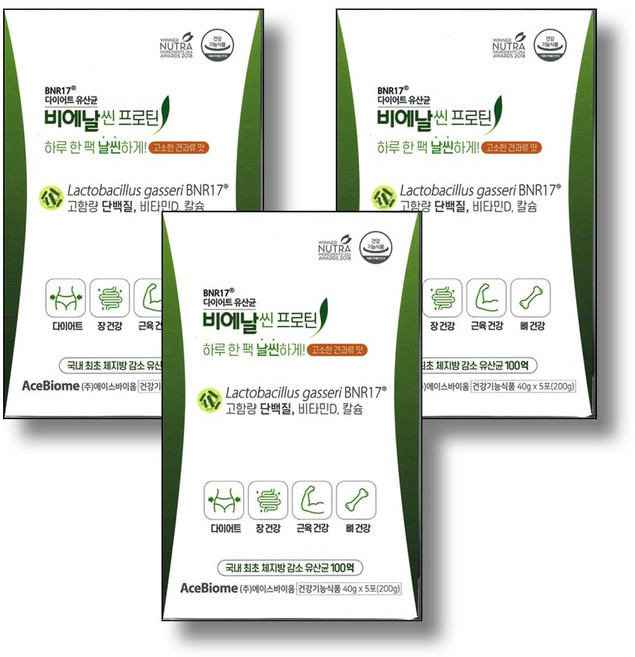 비에날씬 BNR17 [본사출고] 프로틴, 200g, 3개