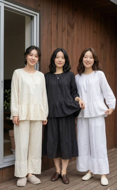 대신승복 속블라우스+속바지 잠옷 일상복 개량한복 레이스바지