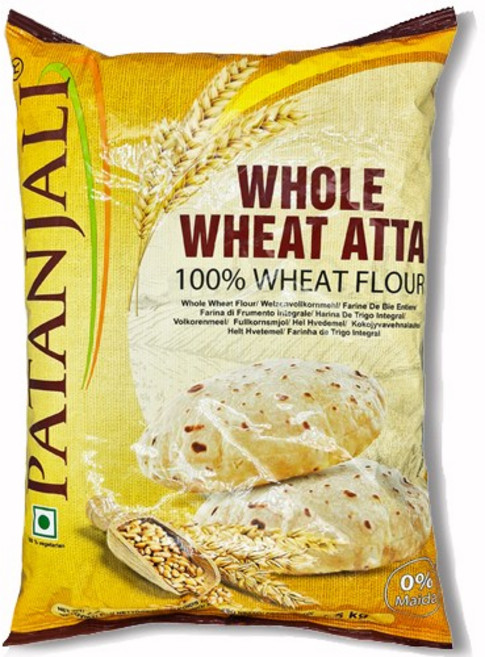Patanjali WHOLE WHEAT ATTA (통 밀가루), 1개, 5kg