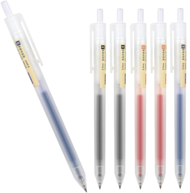 어브레스 0.5mm 노크식 젤펜 부드러운 중성펜 6P, 1개, 혼합