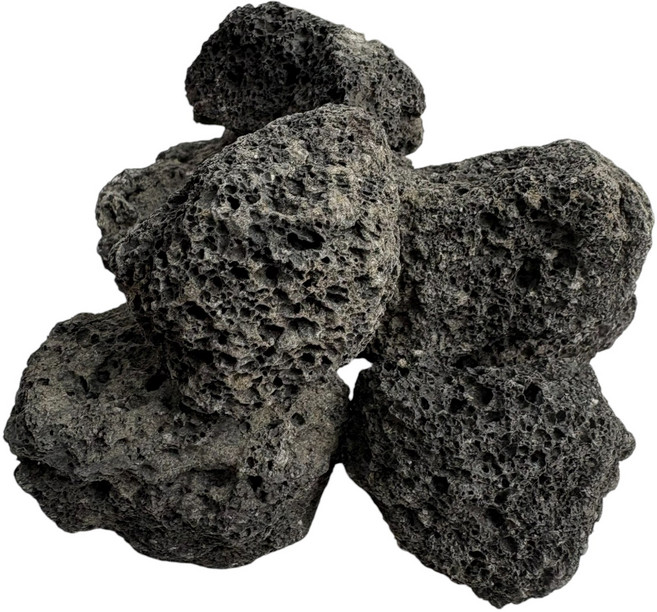 火山石 4kg 園藝造景 水族過濾石 庭院舖石 盆景火山岩, 黑色