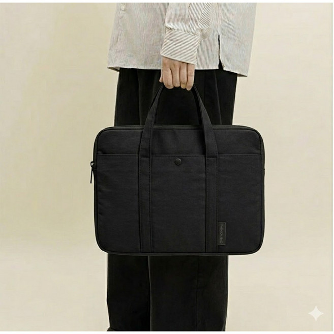이지몰 15~16인치 노트북 가방 충격방지 파우치 맥북 그램 수납 핸들, 1개, 블랙