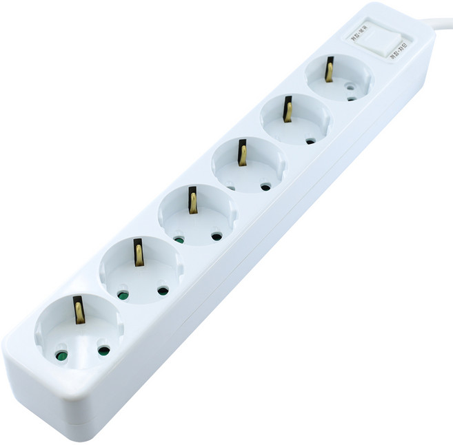 다조아 국산 통합 스위치 절전 멀티탭 6구 (16A), 1개, 화이트, 1.5m