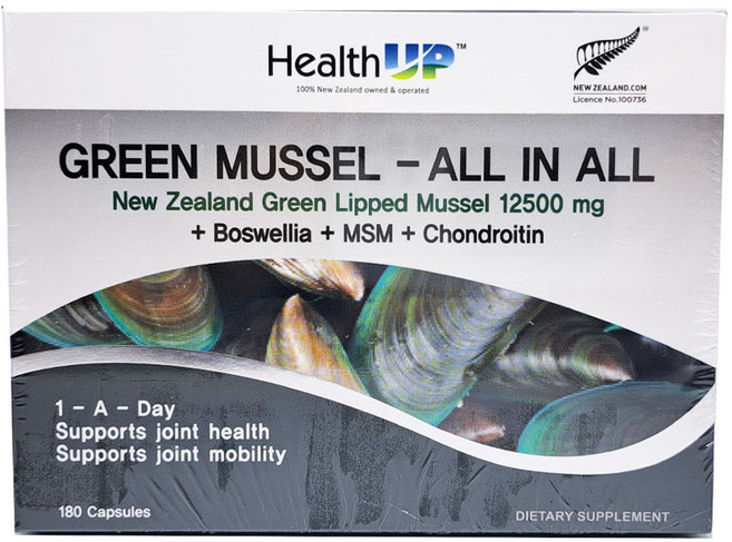 뉴질랜드 헬스업 초록잎홍합 12500 한알에 모두 All in one, 1개, 180정