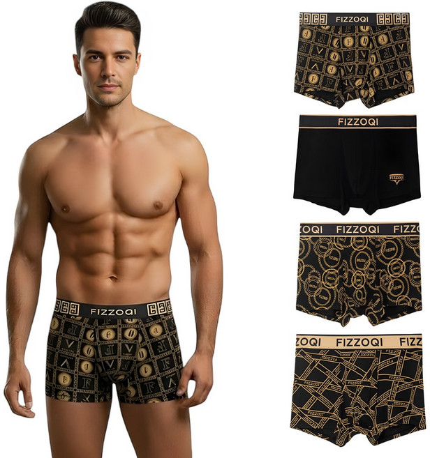 펠리시테Caecnkoen 프리미엄 모달 자석 남자 속옷 경량 통기성 패션 드로즈 4종세트 7633