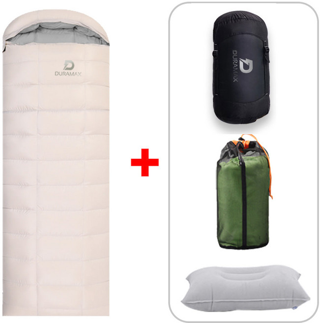 듀라맥스 침낭 사각형 동계 구스 침낭 입체봉제 캠핑 이불 백패킹 차박 망사 커버포함, 2500g, 베이지, 1개