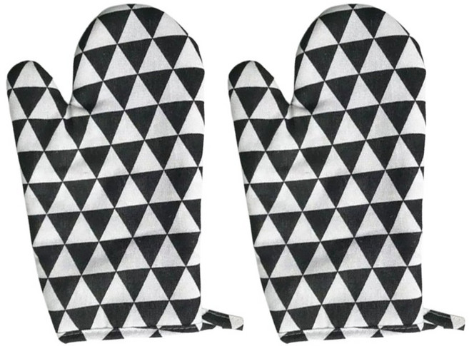 허니잼 린넨 주방장갑 오븐장갑 2P세트 방열장갑, 트라이앵글, 2개