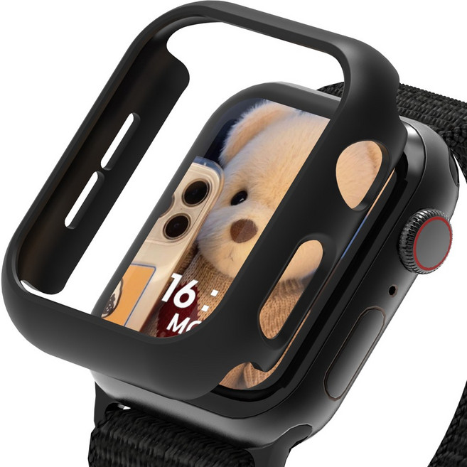 로랜텍 바디 프레임 하드커버 스마트워치 케이스, 블랙, 1개