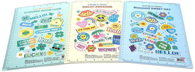 팬시로비 800 자 없이 줄을 긋는 요술 책받침 3종1세트