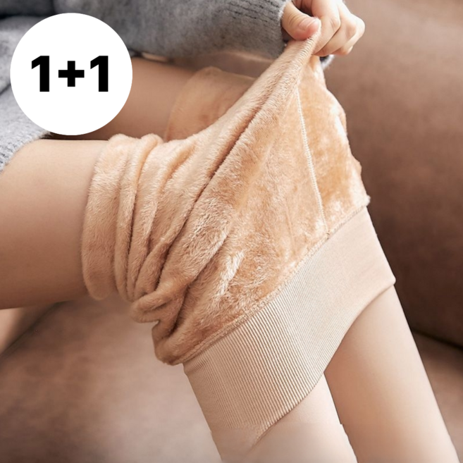 필해피 따뜻한 여성 여자 융털 기모레깅스 무발 1+1