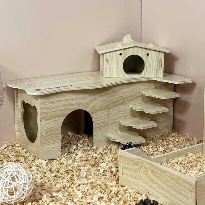 햄찌무드 햄스터 원목 은신처 미로룸 계단, 1세트, 미로룸 계단 D