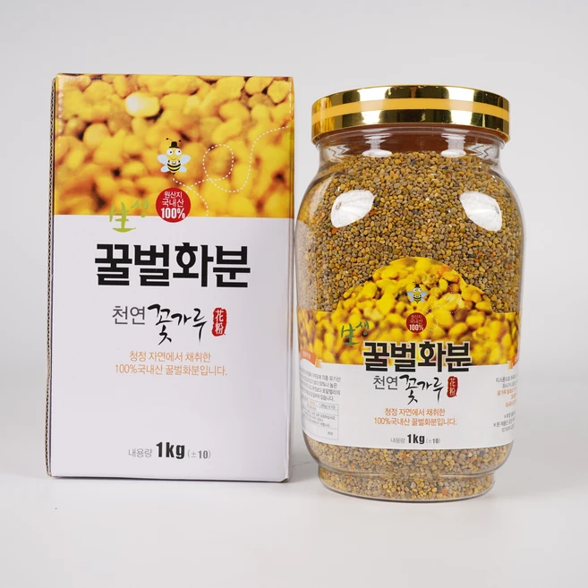 국내산 벌화분 꿀벌 생 비폴렌 꽃가루 먹는 다래, 1개, 500g - 쿠팡