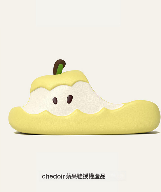 chedior 蘋果造型拖鞋, 黃色 25 25.5 標準CM, 10 cm