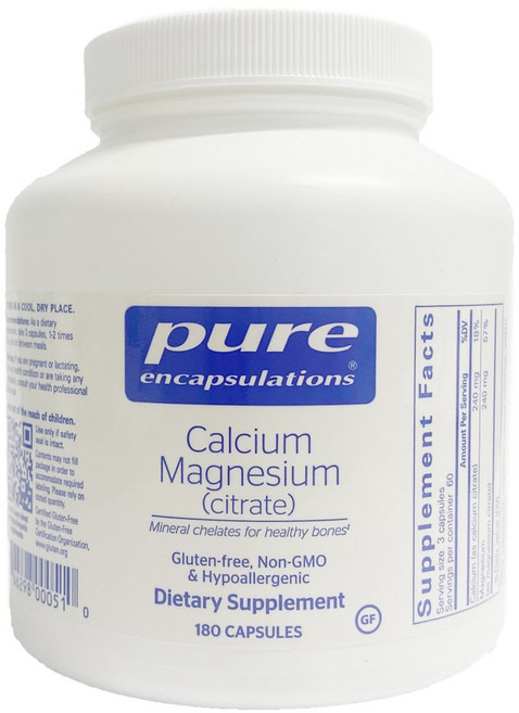 퓨어 인캡슐레이션 칼슘 마그네슘 시트레이트 240mg 캡슐, 1개, 180정