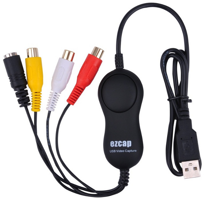 비디오 테이프 USB 변환 녹화 단자 플레이어 멀티탭 디스크 호환 컴포지트 비디오 캡쳐, 블랙