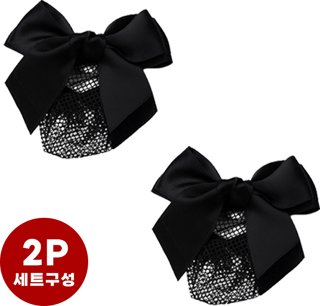 데일로엔 여성 리본 머리핀 헤어핀 간호사 승무원 얇은머리망 세트 수량 :2