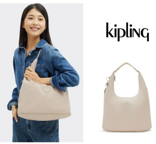 [백화점 정품] 키플링 고급 세련된 데일리 숄더백 에안나 집 베이지 스파이스 KPABT10 BGSC (상세페이지를 꼭 확인해주세요.)