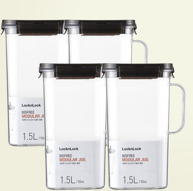 락앤락 비스프리 모듈러 식탁용 물병 1.5L x 2개, 혼합색상, 2세트