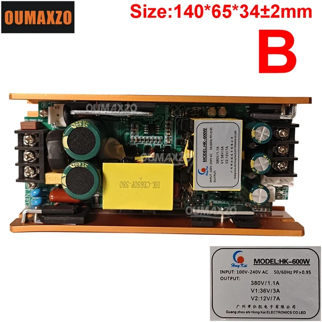 미니빔 무대 조명 HK 600W JY 600W 전원 공급 장치 380V DC12V 24V 28V 36V 전원 보드 드라이버 350W 330W, 01 1 Pieces, 01 HK600W 380V36V12V B