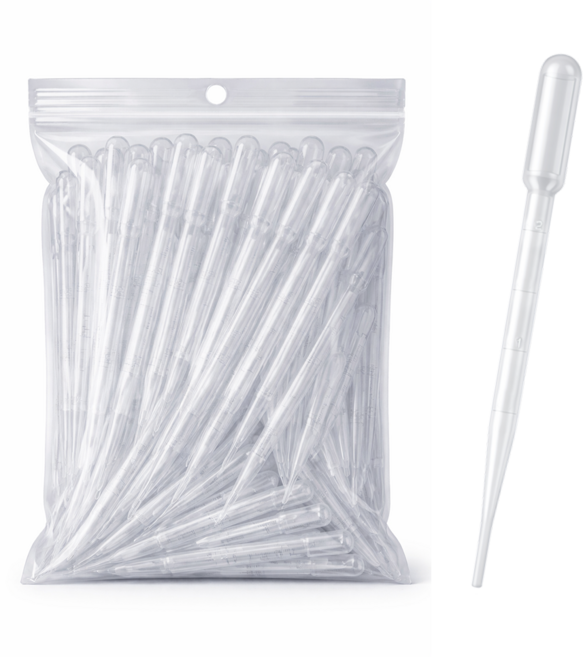 일회용 스포이드 세트 눈금 드롭퍼 소분 피펫, 100개, 2ml