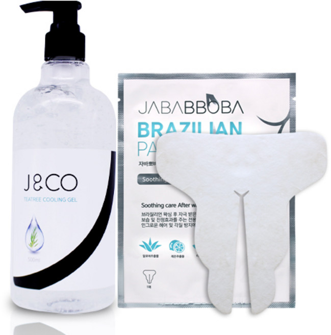 제이앤코 제모후관리 진정보습 티트리 쿨링겔 500ml + 자바뽀바 브라질리언 팩 1매, 1개