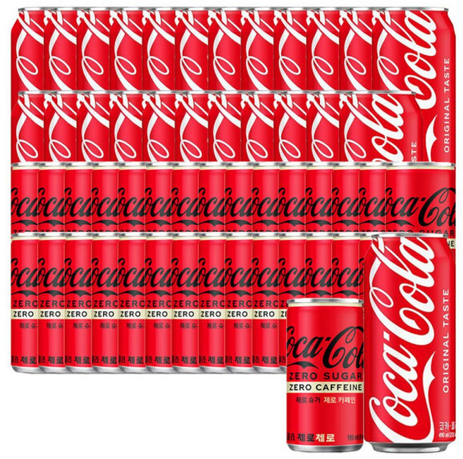코카콜라 490ml x24캔+코카콜라제로제로 190ml x30캔, 54개