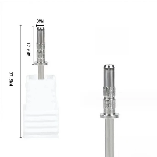 50/100Pcs 3mm 미니 화이트 샌딩 밴드 스테인레스 스틸 네일 비트 전기 매니큐어 액세서리 도구, 07 Only Sanding Mandrel