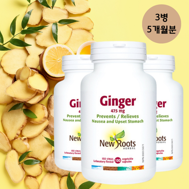 생강 진제놀 추출물 쇼가올 효능 영양제 만성 염증 관절 근육 두통 생리통 통증완화 3병, 100정