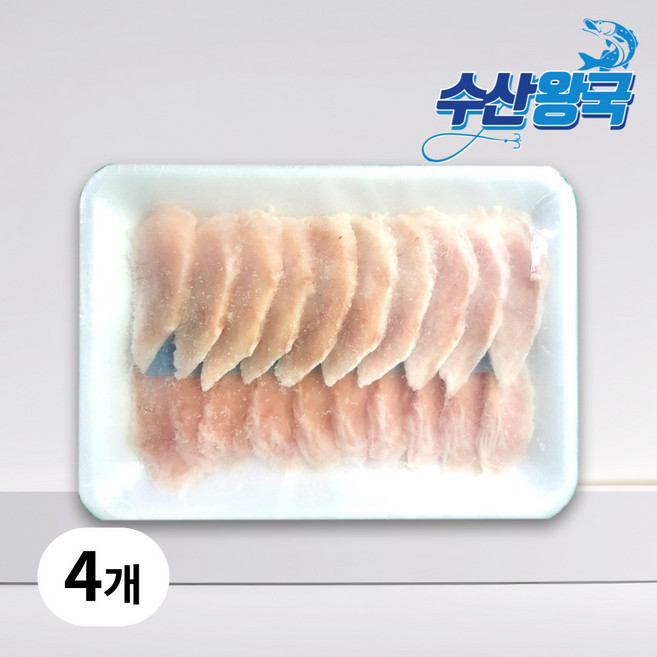 수산왕국 초밥용 팡가시우스 참메기살 슬라이스 6g, 4개