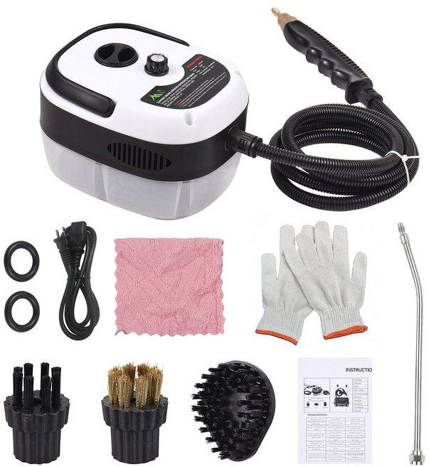 휴대용 다기능 고압 스팀 청소기 고온 6 기어 조절 3500W, 하얀색, 미국