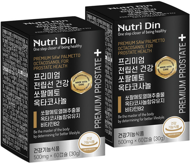 뉴트리딘 프리미엄 전립선 건강 쏘팔메토 옥타코사놀, 60정, 2개