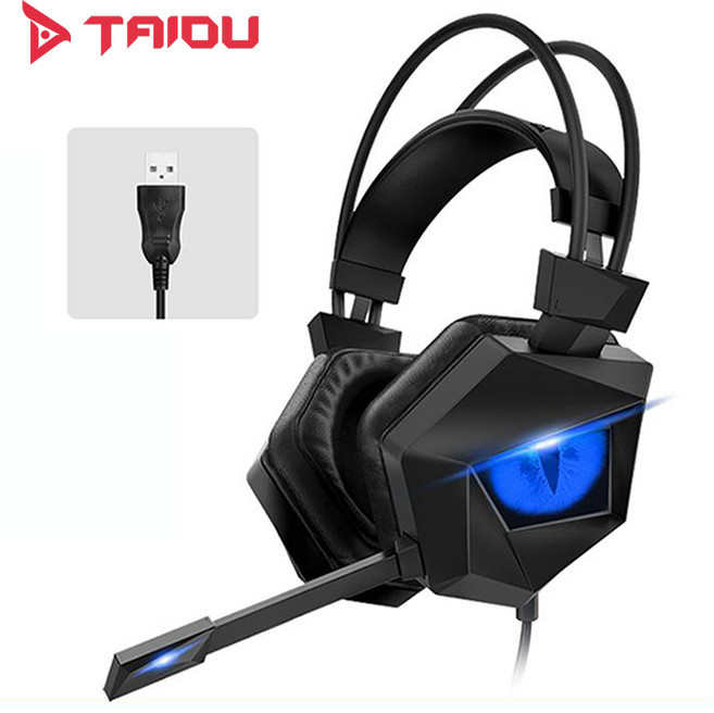 TAIDU 타이두 THS300 가상 7.1 노이즈 캔슬링 게이밍 해드셋, 블루(7.1 USB)