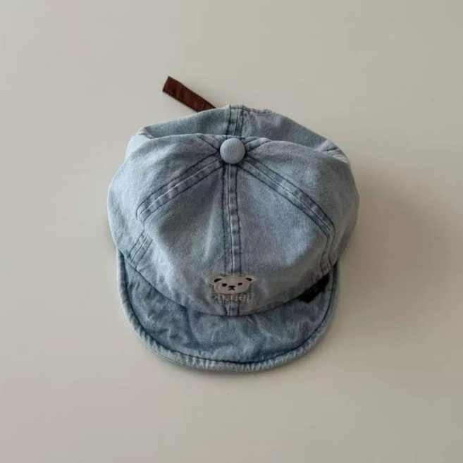 블랙체리 유아동 곰돌이 청 캡 모자