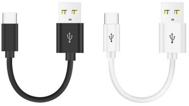 테온셀 고속 충전 코드 지지대 데이터 전송 짧은 USB to C타입 케이블 10cm 1 10, Bla